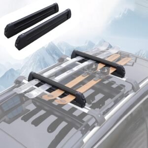Snowboard Rek - Skidrager Dak - Wintersport Transport - Vergrendelbaar Telescopisch - 63cm Laadbreedte - Zwart