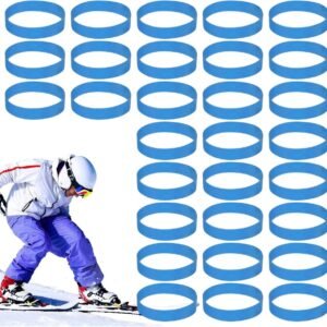 Snowboard Rembanden Set van 30 Stuks, Blauwe Elastische Rubber Bevestigingsbanden voor Ski's, Unisex Ski Accessoires en Bindingen