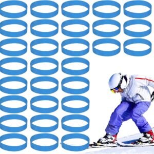 Snowboard Rembanden voor Bindingen, 30 Stuks, Blauw, Elastische Rubber Bevestigingsband, Ski Accessoires, Unisex, Ideaal voor Skiën en Snowboarden