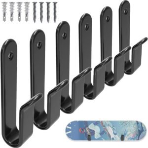 Snowboard Wandclips - Board Hanger - Opslag Thuis - Krasvrij Ontwerp - 6 Stuks - Zwart