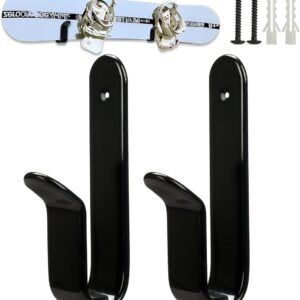Snowboard Wandhouder - Skateboard Hanger - Sportuitrusting Opbergen - Robuuste Stalen Constructie - 2 stuks - Zwart