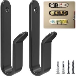Snowboard Wandmontage - Snowboardrek Clips - Snowboard Opslag - Rubberen Bescherming - 14.6 x 5.3 cm - Zwart