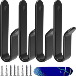 Snowboard muurbeugel - Skateboard houder - Opslag van sportuitrusting - Horizontaal display - 4 stuks - Zwart