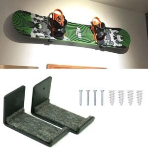 Snowboard wandrek - Ski houder - Sportuitrusting opbergen - Zwevend minimalistisch ontwerp - 2 stuks - Mat zwart