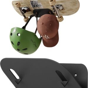 Stevige Metalen Wandhouder voor Skateboard, Snowboard, Longboard en Ski's - Opslagrek met Haken voor Helmen en Uitrusting