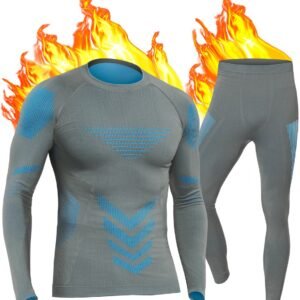 Stunq® Ademend en Sneldrogend Thermo-ondergoed voor Heren Ideaal voor Winteractiviteiten, Maat XL Grijs