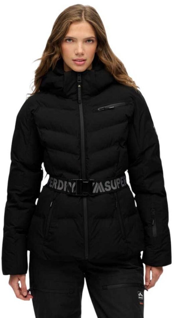 Superdry Luxe Belted Jas Zwart M Vrouw