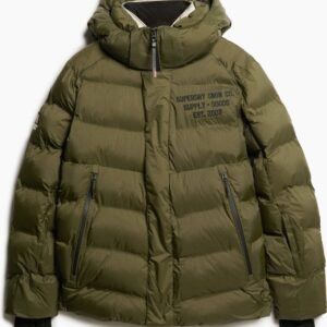 Superdry SKI SPORT PUFFER JACKET Heren Wintersportjas - Army Khaki - Maat 2XL