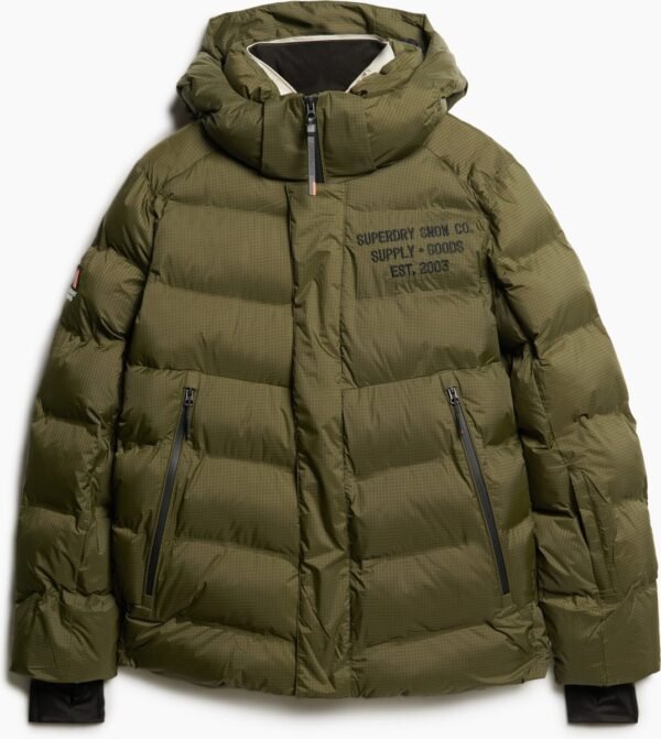 Superdry SKI SPORT PUFFER JACKET Heren Wintersportjas - Army Khaki - Maat S