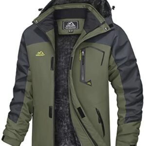 TACVASEN Heren Winter Waterdicht Winddicht Winterjack Warme Fleece Voering Ski Regenjas met Capuchon
