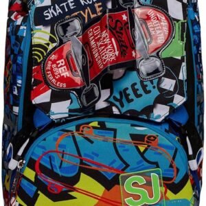 Uitbreidbare Rugzak met Skateboard Decoratie - Ruim en Stevig Schooltas