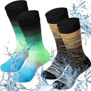 Ulisem - Waterdichte sokken - 2paar - unisex voor mannen en vrouwen - warm winddicht - voor skiën wandelen vissen kamperen hardlopen - zacht elastisch ademend - van microvezel en nylon - machinewasbaar tot 40°C - buitensport sokken - XL - BlauwOranje
