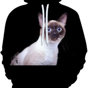 Unisex Hoodie met 3D Kattenprint - Warme Pullover voor Herfst en Winter