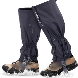 Unisex Outdoor Gaiters van Waterdicht Materiaal voor Fietsen, Wandelen en Snowboarden, Zwart, One Size