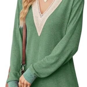 V-hals Sweatshirt Dames Lichte Gebreide Trui Lange Mouwen Casual Tops Herfst Winter