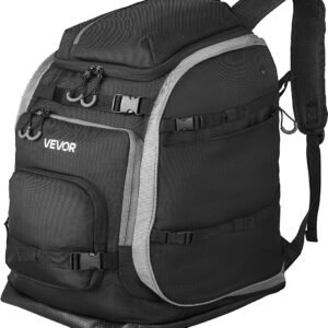 VEVOR Skischoentas, 70l Reistas voor Snowboardschoenen, met Waterdichte Buitenkant En Bodem, 1680d Oxford, Tas voor Ski's, Snowboards, Helmen, Brillen, Handschoenen En Accessoires (Zwart)