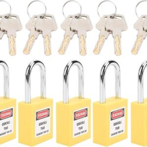 Veiligheidslot voor Lockout Tagout - 5 Sets van 38mm Isolerende Hangsloten voor Machines, Ideaal voor Industrie en Engineering