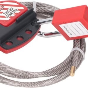 Verstelbare RVS Kabelslot en 38mm Hangslot Set met 2 Sleutels voor Industriële en Chemische Omgevingen, Veiligheid en Brandpreventie