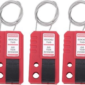 Verstelbare RVS Micro Kabelslot Set voor Lockout Tagout, 5 Stuks met 6mm en 8mm Sleuven, Veiligheidsoplossingen voor Elektrische Lockout en Beveiliging
