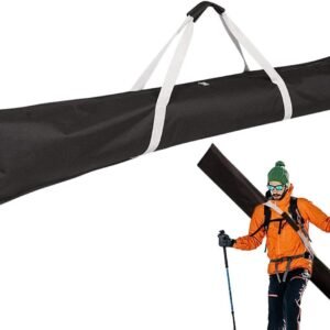 Verstelbare Ski Tas - Wintersport Bagage - Reizen met Uitrusting - Waterdichte Voering - 185 cm - Zwart