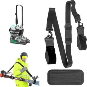 Verstelbare Skigurt - Ski Draagriem - Wintersport Transport - Alles-in-één Systeem - 79-130 cm - Zwart