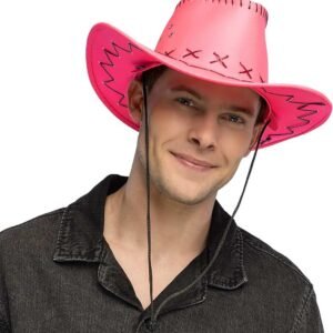 Verstelbare uv-cowboyhoed Savanne, neon westernhoed, gloeit in blacklight, kostuumaccessoire voor festival, carnaval, vrijgezellenfeest en themafeest