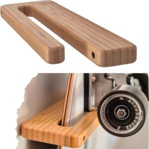 Verticale skate-houder van bamboehout, moderne wandhouder voor skateboards en longboards