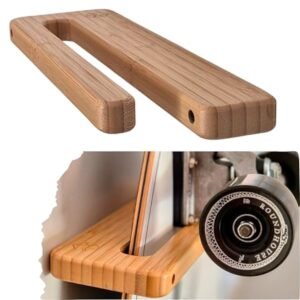 Verticale skate-houder van bamboehout, moderne wandhouder voor skateboards en longboards