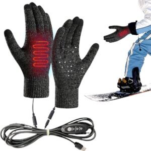 Verwarmde Handschoenen - Elektrische Winterhandschoenen - Buitenactiviteiten Warm - Drie Temperatuurstanden - 20x10x5cm Pakket - Donkergrijs
