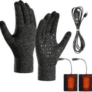 Verwarmde Winterhandschoenen - Elektrische Wanten - Wintersport Buitenactiviteiten - Drie Temperatuurstanden - 20x10x5 cm - Donkergrijs