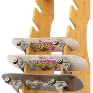 Vloerstandaard voor Skateboards en Snowboards - 5-laags Houten Organizer voor Garages, Clubs en Winkels