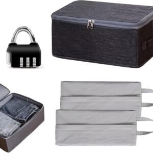 Vouwbare opbergdoos met deksel en slot, multifunctionele opbergoplossing voor kleding, dekens en waardevolle spullen