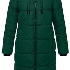 Vrouwelijke Winterjas met Afneembare Kap - Gewatteerde Lange Jas XS - 5XL