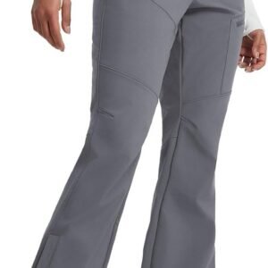 Vrouwen Skibroek Fleece Voering Waterdicht - Wandelen Cargo Broek met Ritssluitingszakken