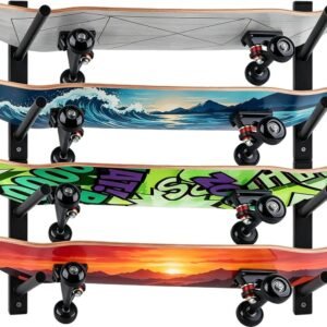 Wandhouder voor skateboard en snowboard, afneembaar en combineerbaar, 6 niveaus, metaal, skihouder