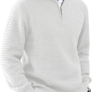 Warm Gebreide Herentrui met Col en Kwartrits