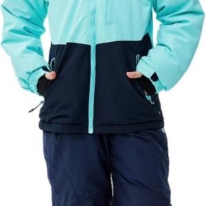 Warm Ski-pak voor Meisjes met Afneembare Capuchon - Winterjas en Skibroek Set