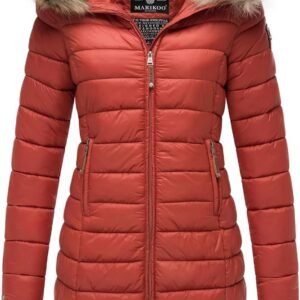 Warme Dames Winterjas Met Capuchon en Afneembare Bontkraag