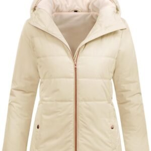 Warme Dames Winterjas met Capuchon en Fleece Voering