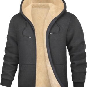 Warme Fleece Hoodie voor Mannen met Volledige Rits en Capuchon - Perfect voor Buitensport