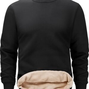 Warme Fleece Sweater voor Heren met Ronde Hals en Dikke Voering
