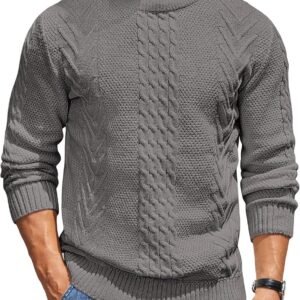 Warme Gebreide Herentrui met Ronde Hals voor Winter en Casual Gebruik