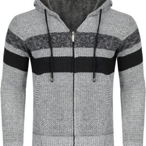 Warme Gebreide Hoodie voor Heren met Fleece Voering