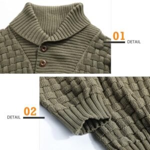 Warme Gebreide Pullover voor Heren met Opstaande Kraag - Lange Mouwen Wintersweater