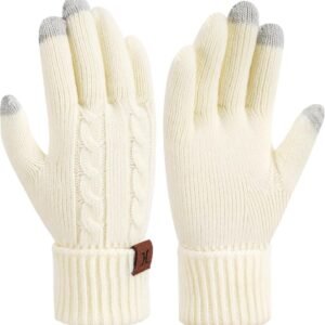 Warme Gebreide Touchscreen Handschoenen voor Dames - Winterwantjes met Elastische Manchet