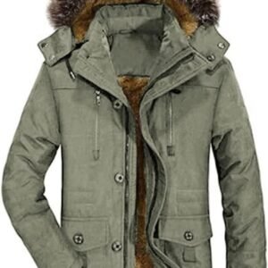 Warme Lange Heren Winterjas Parka met Afneembare Bontcapuchon