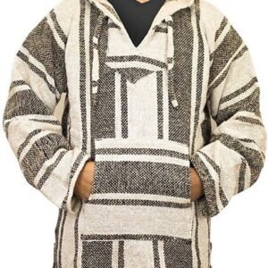 Warme Mexicaanse Baja Hoodie met Capuchon en Kangoeroezak