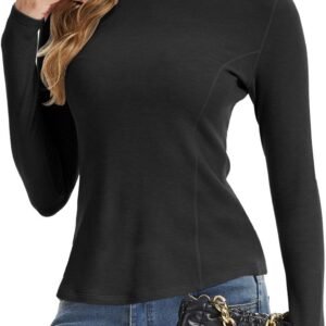Warme Tops - Thermoshirt - Warme Onderhemd - Thermisch Ondergoed - Dames Thermisch Ondergoed - Warme Onderkleding - Heren Thermisch Ondergoed -Zwart-M
