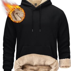 Warme Winter Hoodie met Sherpa Voering en Kangoeroezak voor Heren
