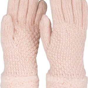 Warme Winterhandschoenen - Gebreide Vingerhandschoenen - Buitenactiviteiten - Parelpatroon Design - One Size - Monochroom